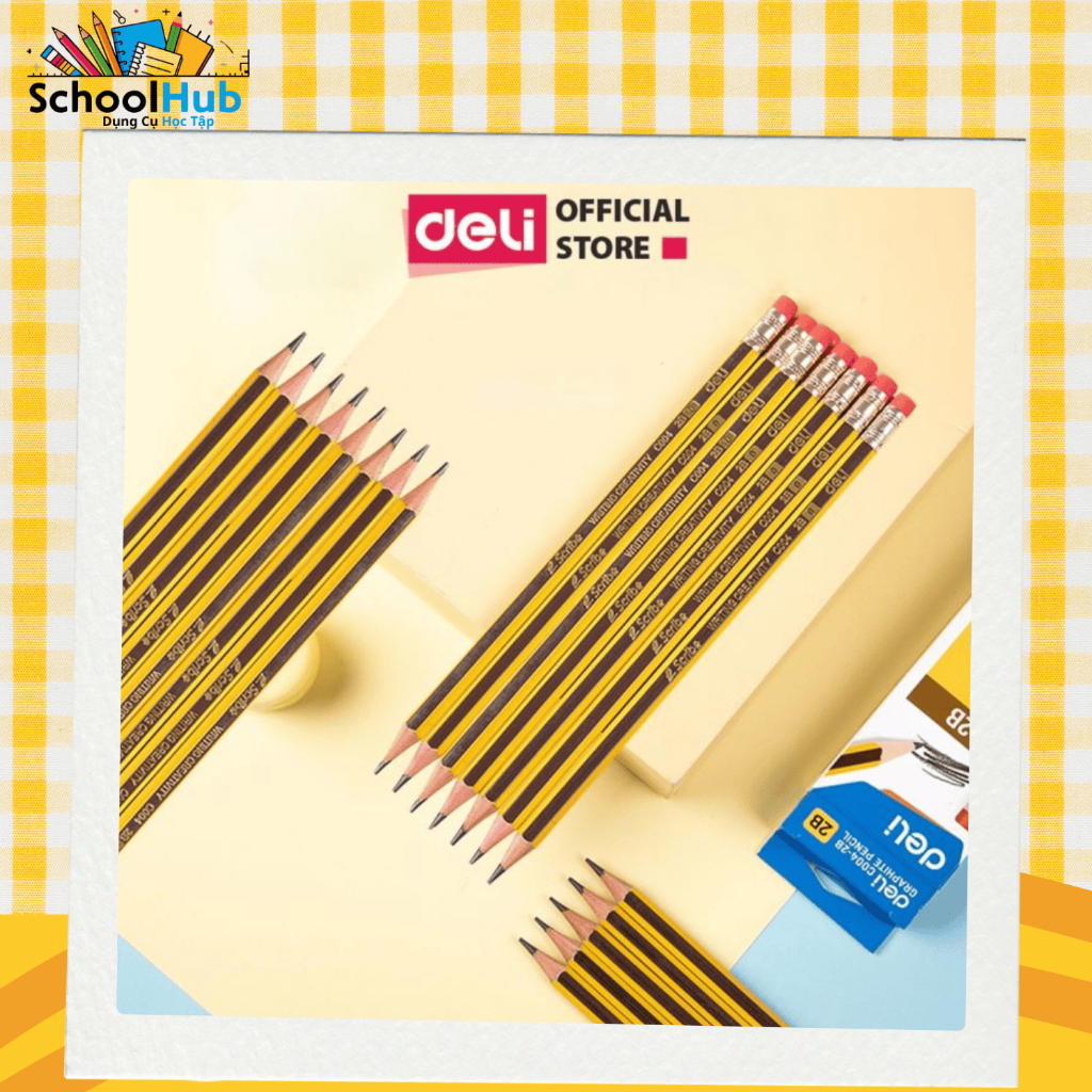 Hộp 12 Cây Bút Chì 2B Scribe Graphite Pencil Deli EC004-2B