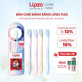 Bàn Chải Đánh Răng Lipzo Flex Khay Màu Pastel Công Nghệ  Lông Bàn Chải Lõi Kép Chỉ Tơ Nha Khoa Siêu Linh Hoạt