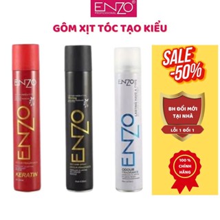 Gôm xịt tóc nam nữ ENZO 420ML tạo kiểu giữ nếp tóc lâu hương thơm dịu nhẹ, an toàn cho tóc