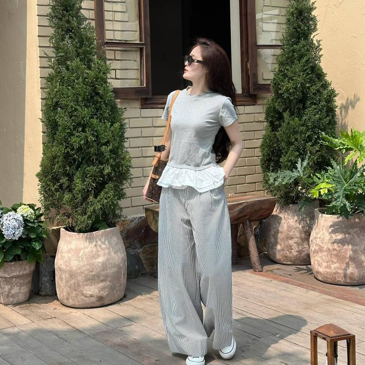 Áo Thun Nữ Phối Bèo Ngắn Tay Xinh Xắn Phong Cách Tiểu Thư, Điệu Đà Chất Liệu Mềm Mại Thoáng Mát BUN222 | BigBuy360 - bigbuy360.vn