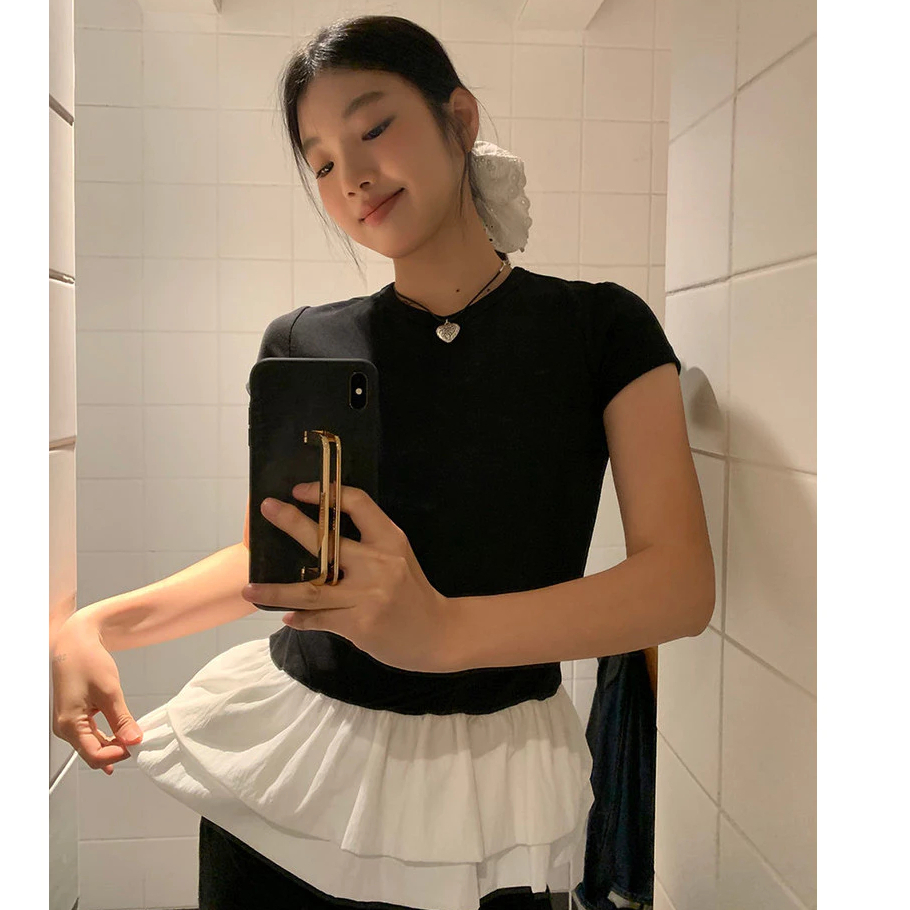 Áo Thun Nữ Phối Bèo Ngắn Tay Xinh Xắn Phong Cách Tiểu Thư, Điệu Đà Chất Liệu Mềm Mại Thoáng Mát BUN222 | BigBuy360 - bigbuy360.vn