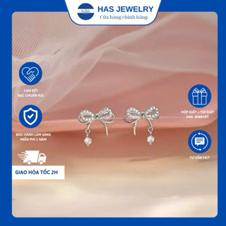 Bông tai nơ đá rơi HAS - HBT295