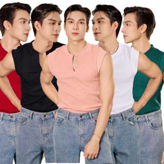 Áo Thun Ba Lỗ Tank Top Nam Cổ Bomber Nhiều Màu Cotton Gân Form Body Thương Hiệu Mr Twins