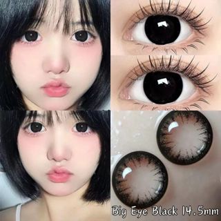 [Big Eyes 0~4độ]UYAAI Eyes lens đen cận Kính áp tròng cận lens black devil eyes lens nâu giãn tròng to 14.5mm nữ