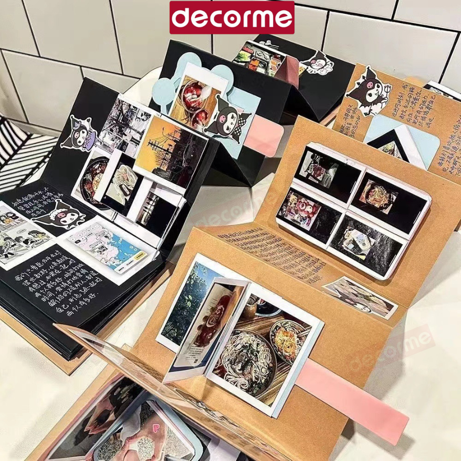  Sổ dán ảnh kỷ yếu scrapbook album ảnh kéo dài DecorMe sổ lưu trữ ảnh làm quà tặng bạn bè người thương 