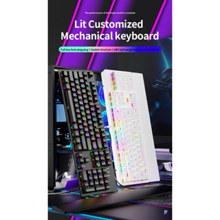 Bàn phím cơ Gamming  AK104 | LED RGB | Tặng kèm kê tay tháo rời  | Khung kim loại  | Stab được căn chỉnh sẵn | Hotswap