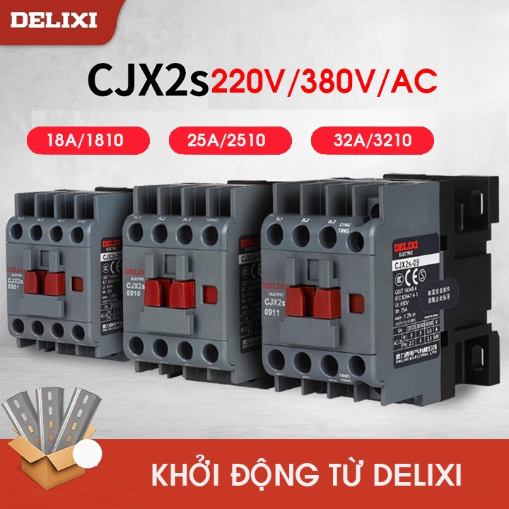 Khởi Động Từ Contactor  Delixi 18/25/32 (Delixi Contactor) Điện Áp Cuộn Hút 220V/ 380v
