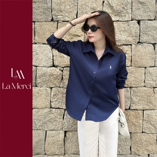 La Merci Áo sơ mi nữ công sở women shirt dài tay chất vải thoáng mát Sơ mi thêu hình nhiều màu A11