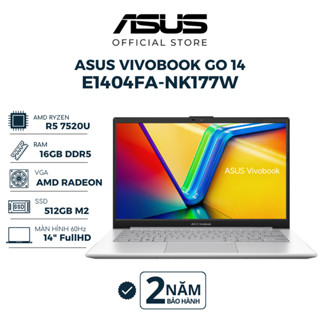 Laptop Asus Vivobook Go 14 E1404FA-NK177W Ryzen 5 7520U | 16GB | 512GB | 14" FHD | AMD Radeon | Win 11 | Bạc BH 24 Tháng