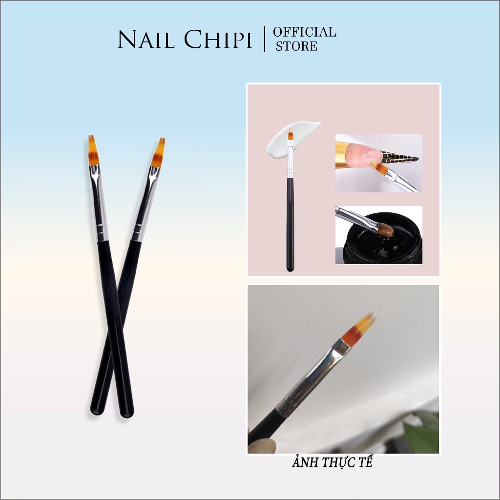 Cọ Ombre mái thưa cán gỗ vẽ móng nail