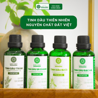Tinh dầu thiên nhiên thơm phòng Đất Việt - Hương Tràm Huế, Sả chanh, Vỏ bưởi, Bạc hà (4 mùi)