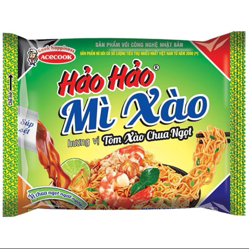 Mì tôm hảo hảo xào hương vị tôm xào chua ngọt 1 thùng 30 gói 75gam  mì tôm hảo hảo chua cay 1 thùng