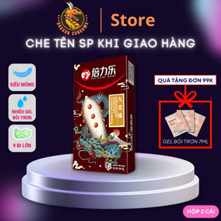 Bao cao su bi to khổng lồ HBM 9 bi siêu mỏng Bcs tăng khoái cảm Hộp 2 chiếc BS04