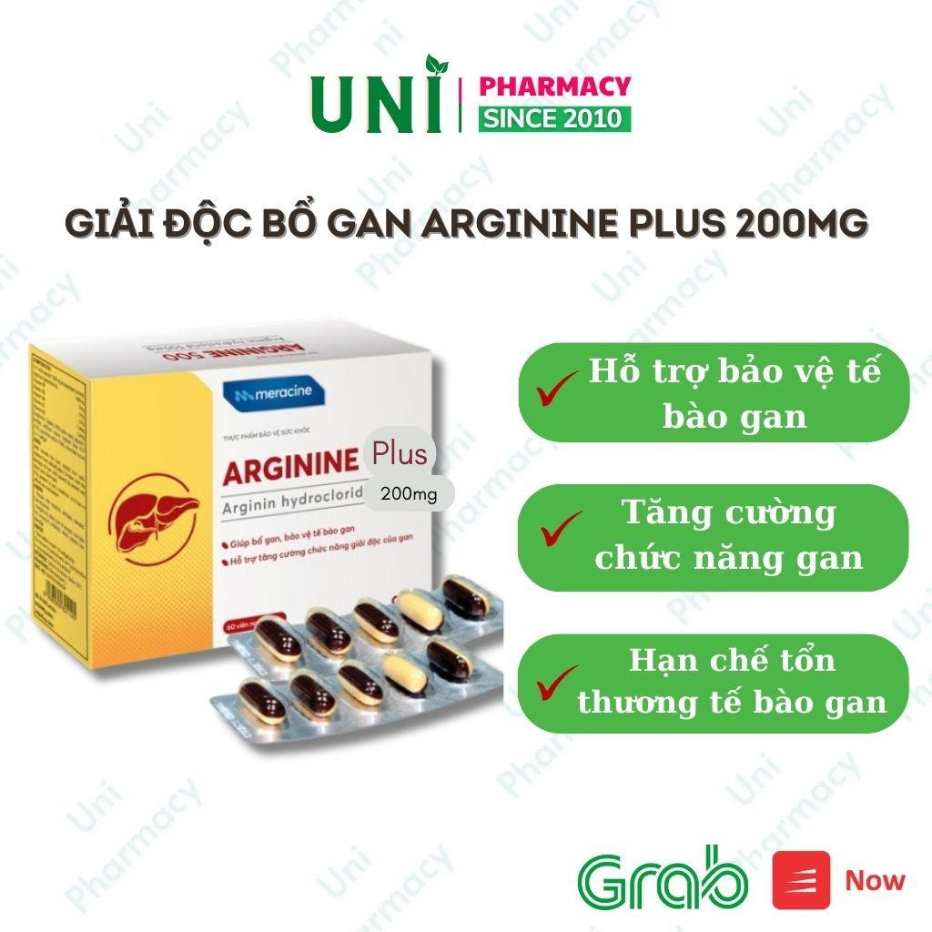 ✅(Chính Hãng)  Arginine plus Bổ gan cho người dùng b.ia rượu men gan cao hộp ( 60 viên )