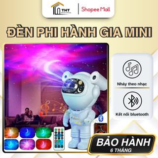 Đèn Phi Hành Gia Mini Mẫu Mới 2025 THT DECOR Đèn Chiếu Galaxy Làm Quà Tặng Có Loa Bluetooth Chiếu Sao Trăng Tinh Vân