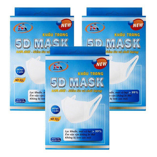 Khẩu trang y tế kháng khuẩn Nam Anh 5D Mask hộp 10 cái