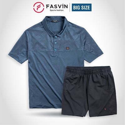 Bộ quần áo thể thao Bigsize nam Fasvin AB23187.HN chất vải mềm nhẹ co giãn thoải mái