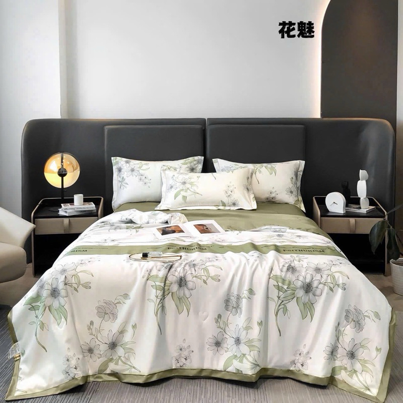 Set Chăn Ga Gối Lụa Thái “ chăn trần hè” (Set 4 món )