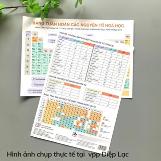  Bảng tuần hoàn CÓ HÓA TRỊ các nguyên tố hóa học khổ A4 khổ gập 2 bảng khác nhau vpp Diệp Lạc 