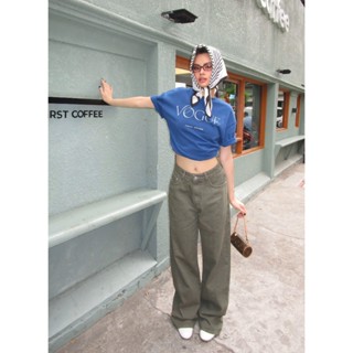 Quần jeans ống suông dài dành cho nữ BASIC YUE JEANS