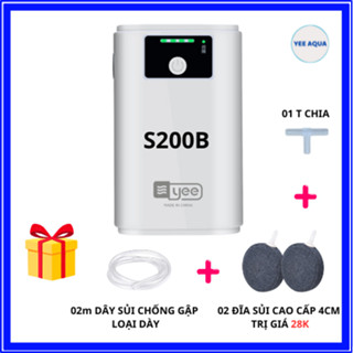 Sủi Oxy Tích Điện YEE - S100A | S200A | S100B | S200B, Tích Điện Lên Đến 70 Tiếng (Tặng Kèm Dây Sủi và Đĩa Sủi Cao Cấp)