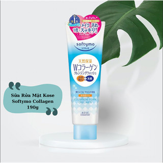 Sữa rửa mặt Kosé Softymo Nhật Bản, Collagen White Hyaluronic 190g, phù hợp mọi loại da