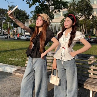 (PB.HAVANA) Áo kiểu babydoll NOA tay bồng bo chun, phong cách vintage, nữ tính AO452