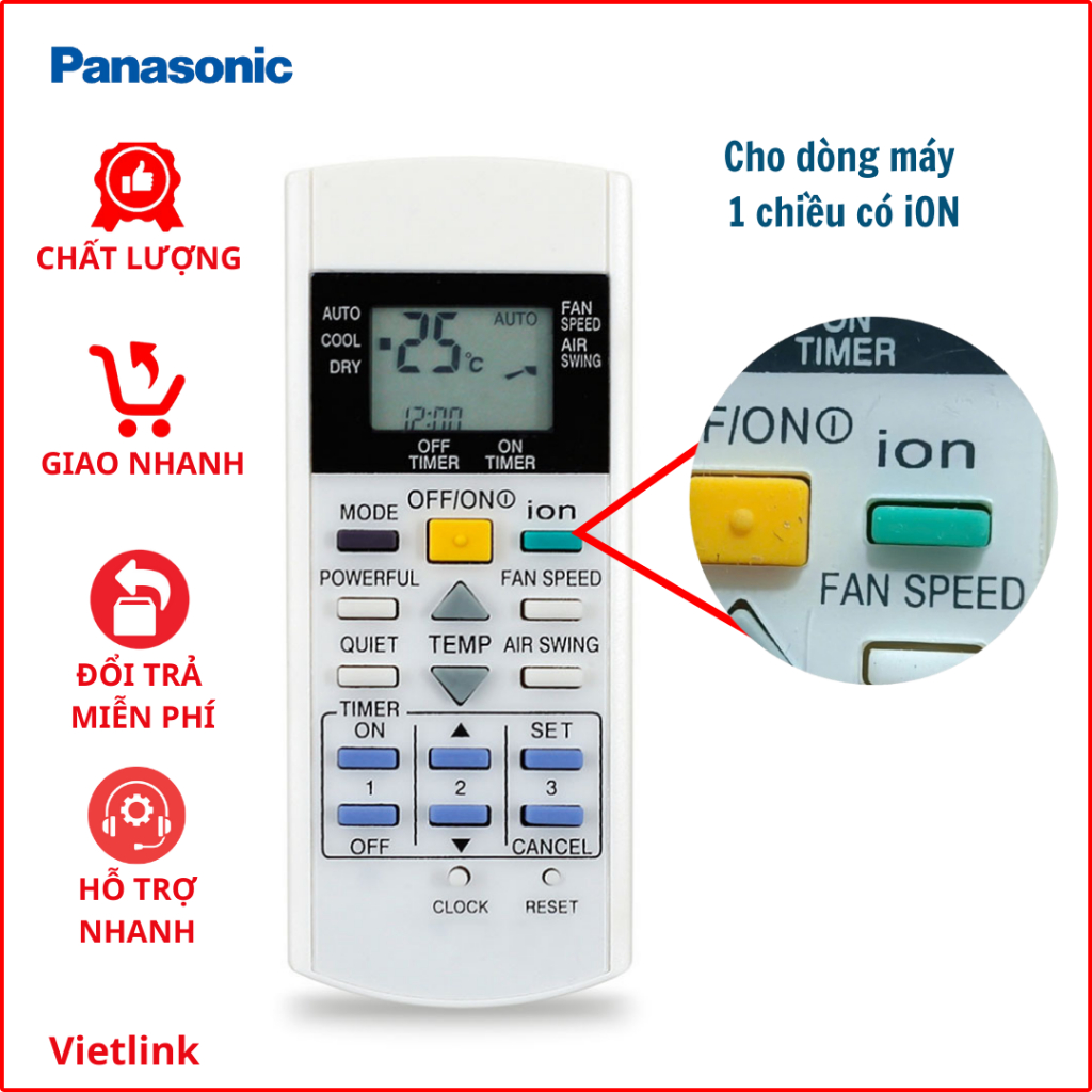 Điều khiển điều hoà Panasonic có iON - Remote máy lạnh Panasonic có iON (iON)