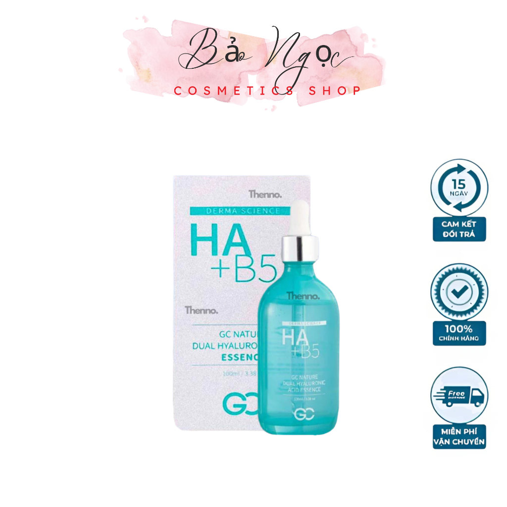 Serum Cấp Ẩm Phục Hồi Da HA + B5 GC Natura Dual Hyaluronic Acid Essence 100ml Hàn Quốc