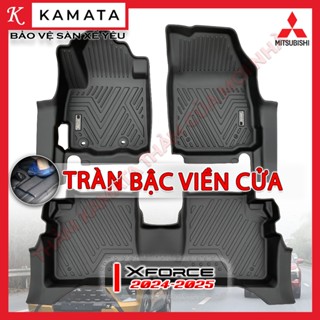 Thảm lót sàn ô tô đúc nguyên khối tràn bậc viền cửa Mitsubishi Xforce 2024 - 2025 chất liệu TPV cao cấp KAMATA