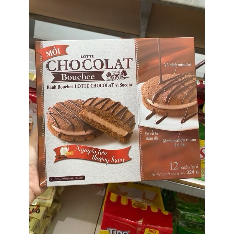 bánh bouchee lotte chocolat vị socola