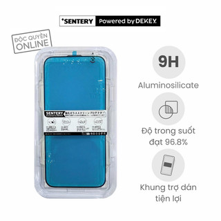  Kính Cường Lực 16 Pro Max SENTERY  Powered by DEKEY  9H Có Khung Dán | Trong Suốt   Chống Nhìn Trộm 