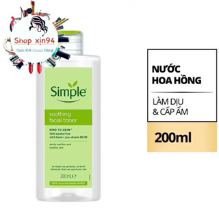 Nước hoa hồng SIMPLE Toner SIMPLE cho da nhạy cảm, dưỡng da, se khít lỗ chân lông 200ml
