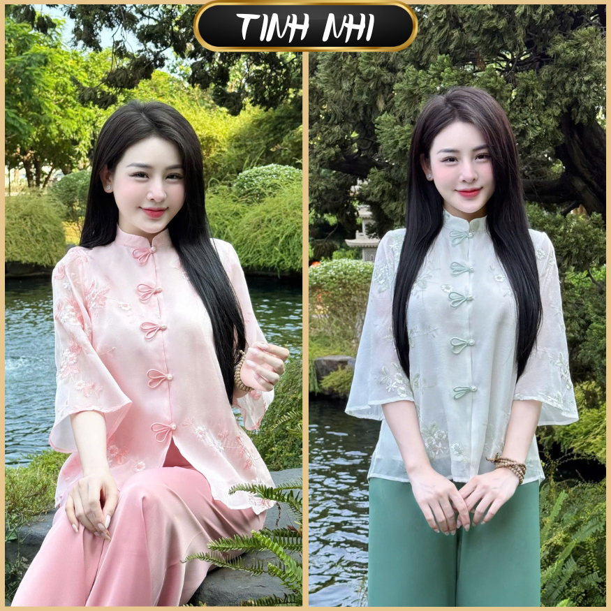 Đồ lam tơ hoa đào TINH NHI trẻ trung và thanh lịch PP305