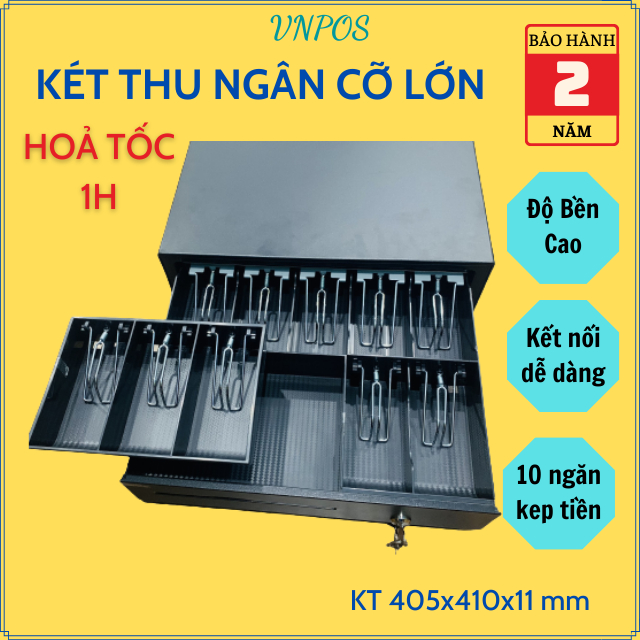 Ngăn kéo đựng tiền cỡ lớn Roco 407, Roco 408 Két thu ngân kết nối máy in hoá đơn tự động mở két