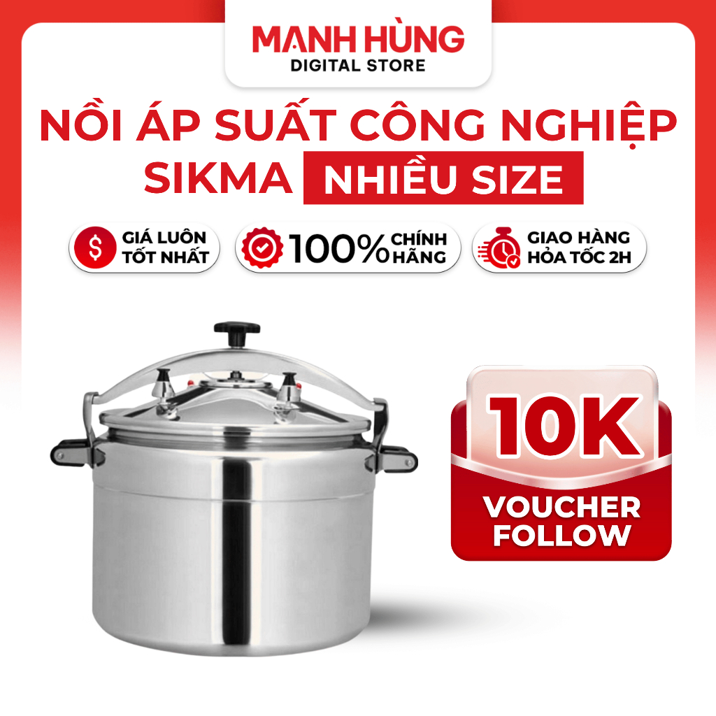 Nồi áp suất công nghiệp Sikma nhiều size từ 9L; 11L; 15L; 18L; 22L; 33L; 50L Sử dụng BẾP GAS BẾP CỦI