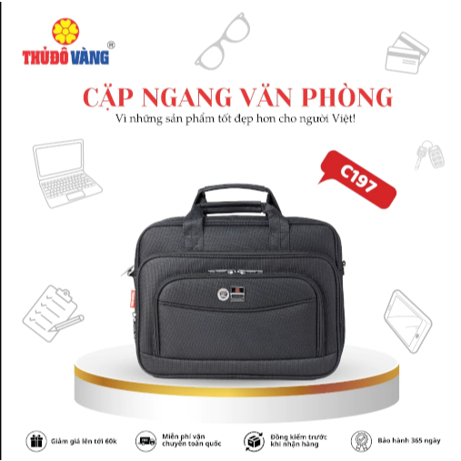 197 THỦ ĐÔ VÀNG Cặp ngang Công Sở, Sinh Viên, Đi Dạy, Đi làm C 197