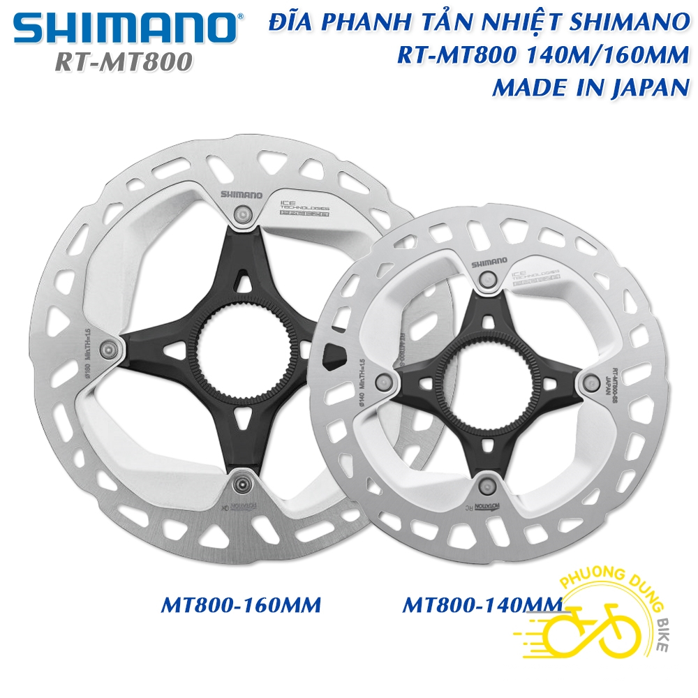 Đĩa phanh thắng (Rotor Center Lock) Tản Nhiệt Ice Technologies Freeza xe đạp SHIMANO RT MT800 140mm 