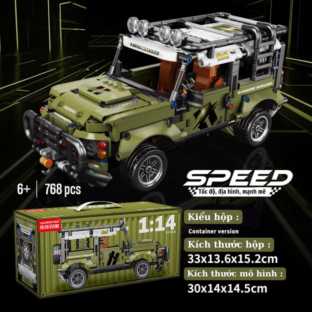 Đồ Chơi Mô hình lắp ráp Land Rover Defender Pull Back tỉ lệ 1:18 Cao Cấp đến từ LeleBrother