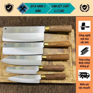 Bộ dao nhà bếp, Bộ 5 dao thép trắng Nhật không han gỉ M2 được rèn từ thép trắng Nhật 420J2 - M20