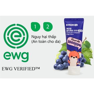 KEM ĐÁNH RĂNG K-MOM KMOM HÀN QUỐC CHO BÉ VỊ DÂU , TÁO, NHO