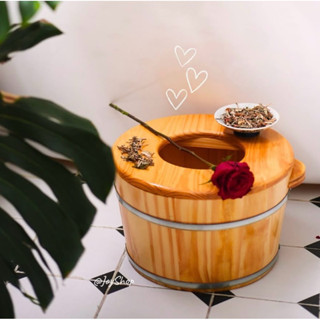 Chậu gỗ ngâm chân kết hợp xông phụ khoa