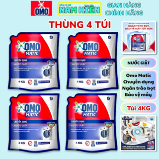  Sỉ Thùng 4 Túi Nước Giặt Omo Matic Chuyên Dụng Máy Giặt Cửa Trước - Túi 4Kg 