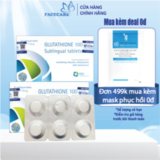 Viên Ngậm Trắng Da Dưới Lưỡi Glutathione 100mg Nhập Khẩu Italy Hộp 5 Vỉ 30 viên