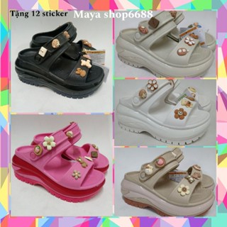 (Tặng 12 Sticker – Hàng Loại 1)Dép Sục Croc Sandan Nữ Mega Crush Bóng Đế Cao 9cm Tôn Dáng Sản Phẩm Cao Cấp