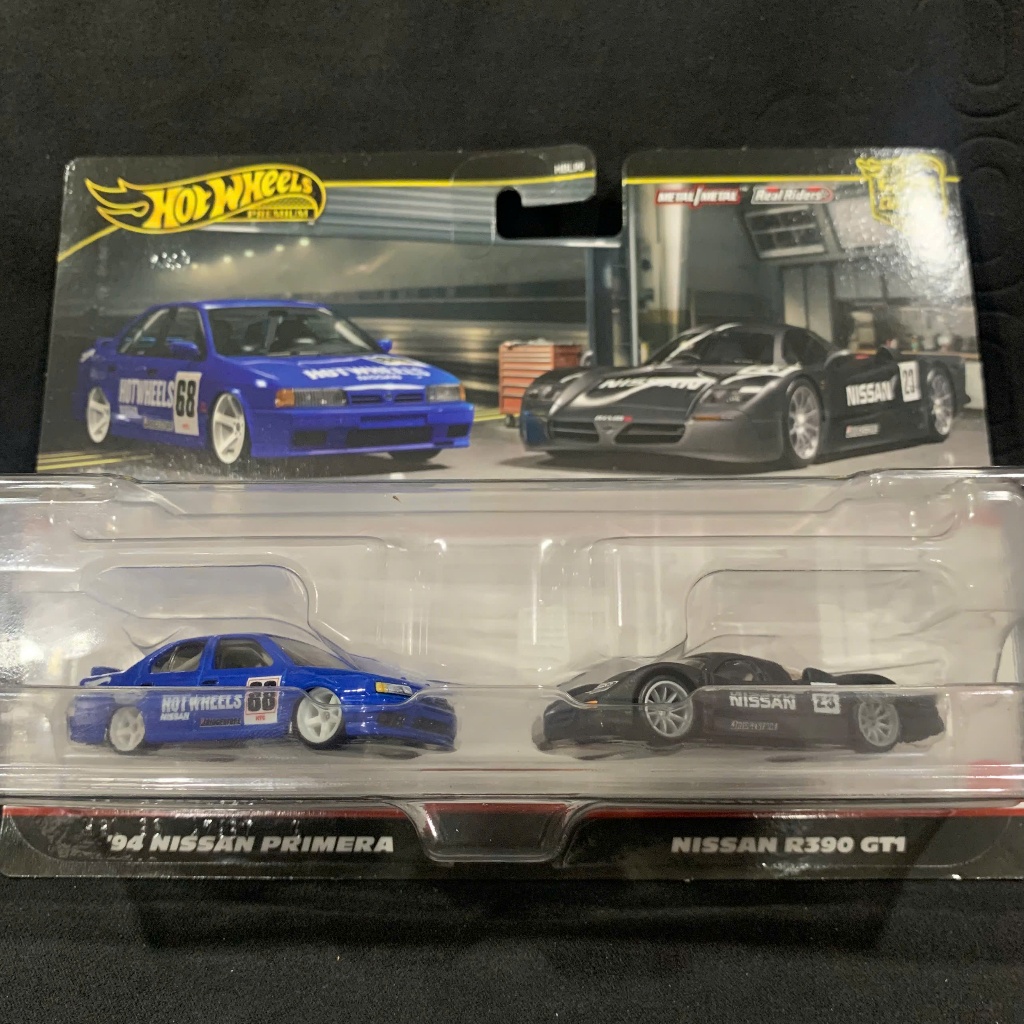 Hot Wheels Premium 2 Pack Nissan R390 GT1 / '94 Nissan Primera Hàng New Đẹp. HotWheels pack 2 xe giá