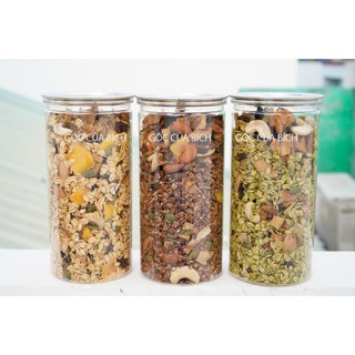 Ngũ Cốc Ăn Kiêng Nhiều Hạt 70% yến mạch - Granola Ít Ngọt 3 Vị 500g