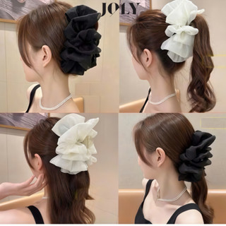 Kẹp tóc nơ voan tiểu thư bản to kim tuyến nhiều lớp phong cách hàn quốc dễ thương KC112 JOLY