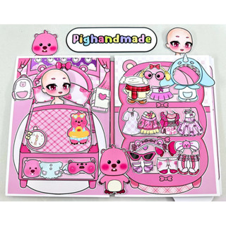  Đồ chơi bóc dán Ngôi nhà Loopy Gacha - Búp bê giấy Pighandmade 