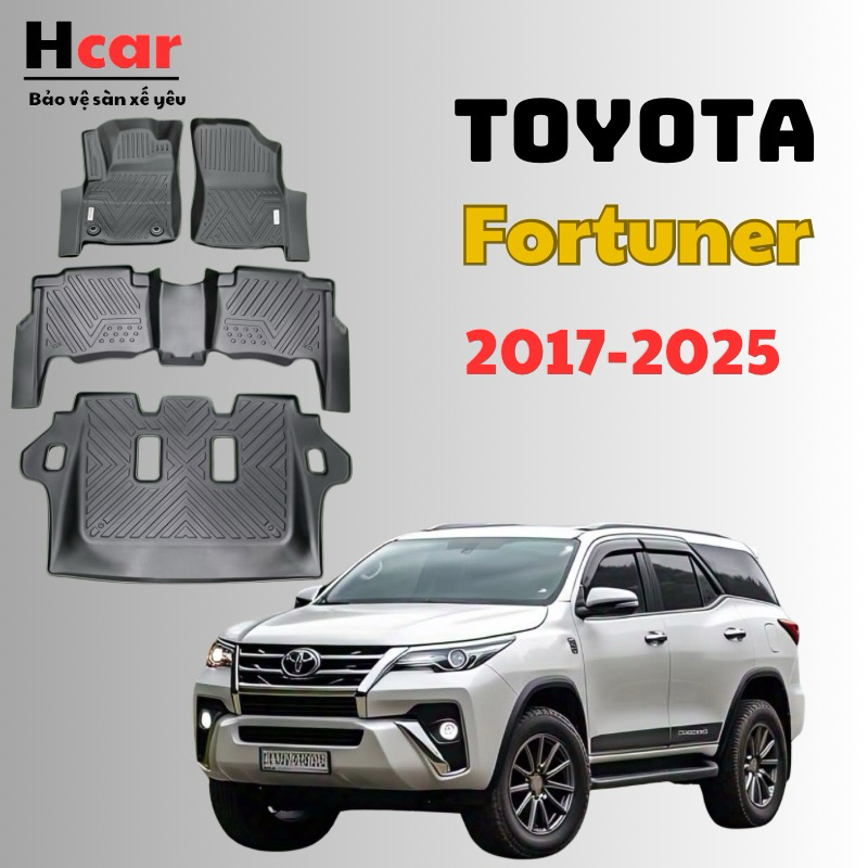 Thảm lót sàn ô tô Toyota Fortuner (2017-2025) nhựa TPV